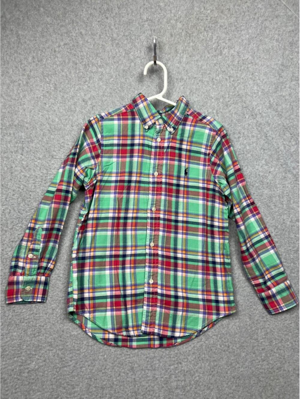 Polo Ralph Lauren Kids Plaid Long Sleeve Button Up Shirt Size 7 Long Sleeve